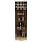 Tuhome Marsella Corner Bar Cabinet, Eight Built-in Wine Rack, Two Side Shelves, Mahogany/Aged Oak BGM7769 - alternate 3
